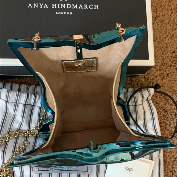 Crisp Turquoise Metal Crossbody Pouch - Picture 6 of 8